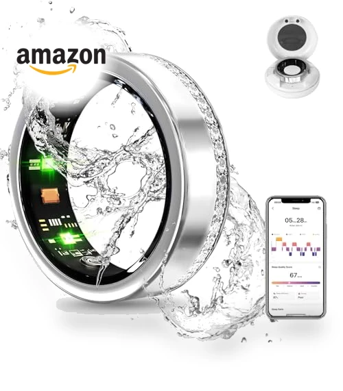 Smart Ring Fitness Tracker - Health Sleep Heart Rate Blood Oxygen Blood Pressure Monitor — Smartwatches, GANSI