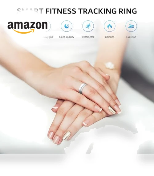 Smart Ring Fitness Tracker - Health Sleep Heart Rate Blood Oxygen Blood Pressure Monitor — Smartwatches, GANSI
