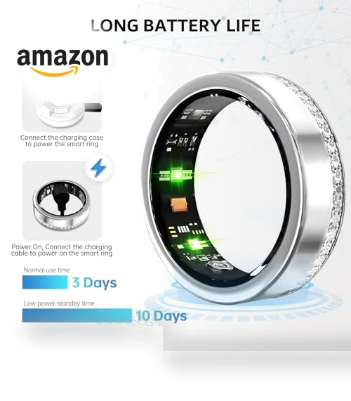 Smart Ring Fitness Tracker - Health Sleep Heart Rate Blood Oxygen Blood Pressure Monitor — Smartwatches, GANSI