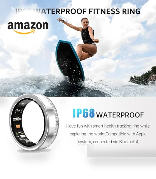 Smart Ring Fitness Tracker - Health Sleep Heart Rate Blood Oxygen Blood Pressure Monitor — Smartwatches, GANSI