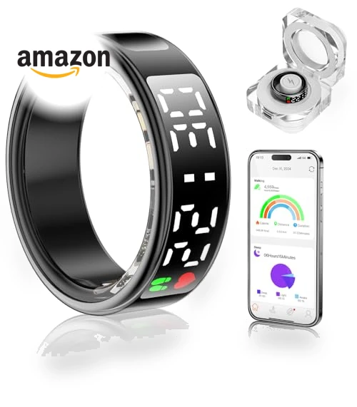Smart Ring Health Tracker with Display Screen & Touch Button — Smart Rings