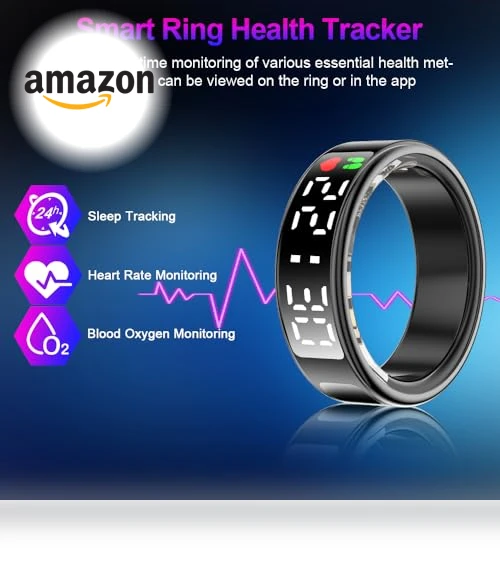 Smart Ring Health Tracker with Display Screen & Touch Button — Smart Rings