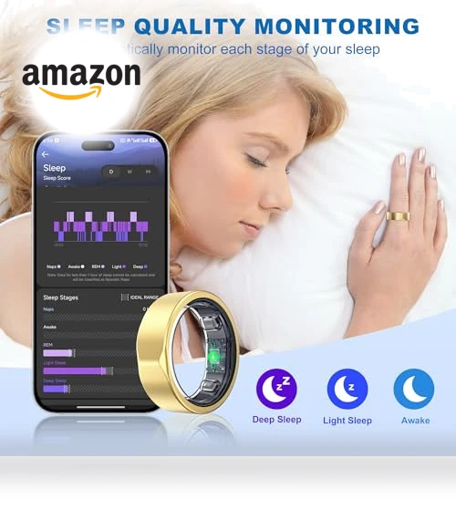 Smart Ring - Sleep & Activity Monitor with Heart Rate, Stress, SPO2 Tracker — Health & Fitness, SEEKZERO