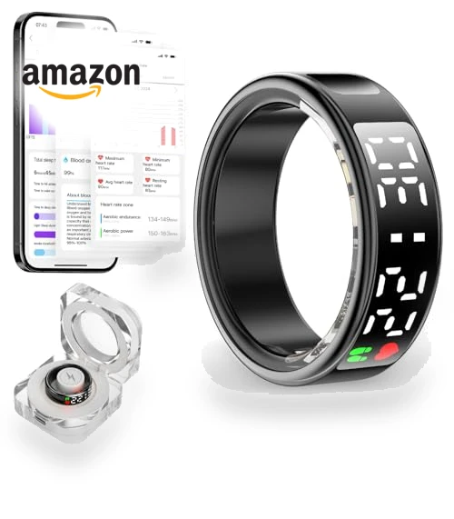 Smart Ring with LED Display, Health Tracker for Sports and Sleep Monitoring — Smartwatches, Mefoma