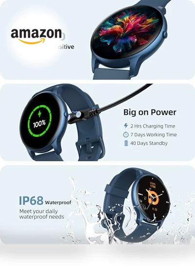 Smart Watch with Call Function, Fitness Tracker, Heart Rate Monitor, IP68 Waterproof — Smartwatches, Parsonver