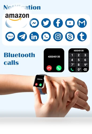 Smart Watch with Call Function, Fitness Tracker, Heart Rate Monitor — Smartwatches, RUIMEN