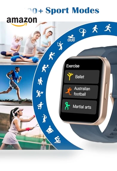 Smart Watch with Call Function, Fitness Tracker, Heart Rate Monitor — Smartwatches, RUIMEN