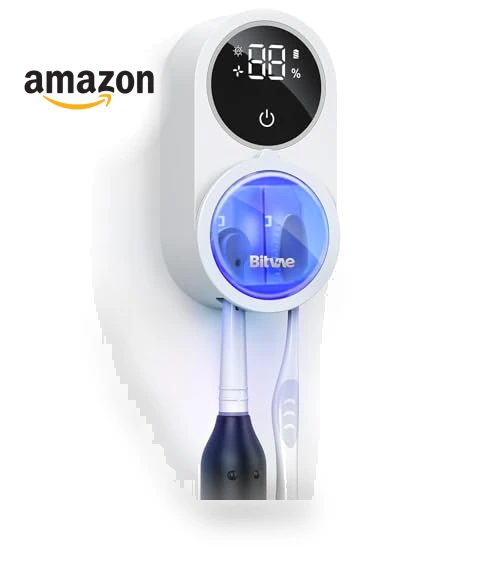 Toothbrush Cleaner & Holder with LED Smart Screen, Rechargeable — Travel Toothbrush Holders, Bitvae