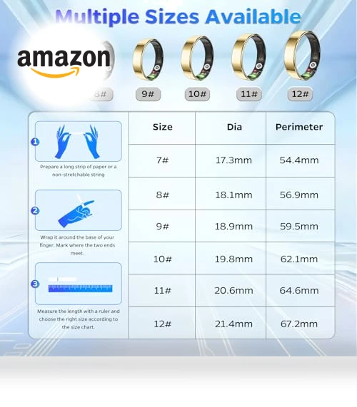 Ultra-Thin Smart Ring Health Tracker with Heart Rate and Sleep Monitoring — Smartwatches, Yuehetian