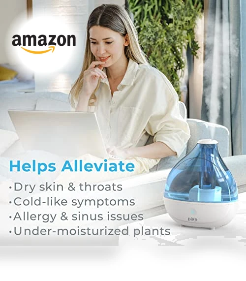 Ultrasonic Cool Mist Humidifier for Bedroom, Nursery, Office - Up to 25 Hours — Air Moisturizers, Pure Enrichment
