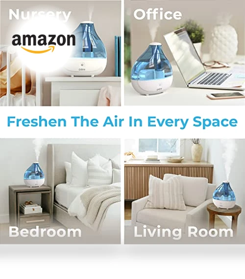 Ultrasonic Cool Mist Humidifier for Bedroom, Nursery, Office - Up to 25 Hours — Air Moisturizers, Pure Enrichment