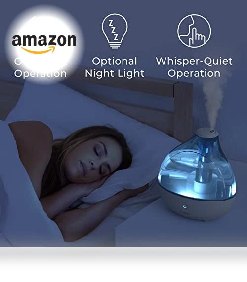 Ultrasonic Cool Mist Humidifier for Bedroom, Nursery, Office - Up to 25 Hours — Air Moisturizers, Pure Enrichment