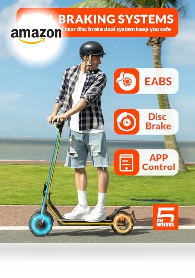 V30PRO Electric Scooter, 10" Solid Tires, 350W Motor & 18 MPH, 19.9 Miles Range — Electric Self-Balancing Scooters, 5TH WHEEL