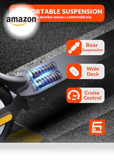 V30PRO Electric Scooter, 10" Solid Tires, 350W Motor & 18 MPH, 19.9 Miles Range — Electric Self-Balancing Scooters, 5TH WHEEL