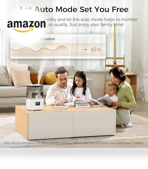 Warm and Cool Mist Humidifier with Remote, 4.5L — Air Moisture Control, BOXING