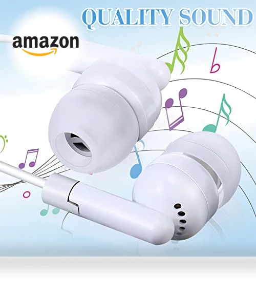 100 Pack Wired Earbuds Bulk for Classroom, No Microphone, 3.5MM Jack — In-Ear Headphones, Kanayu