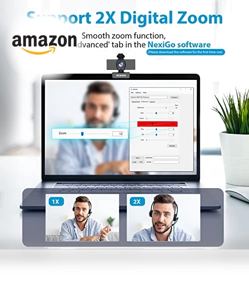 1080P Webcam with Microphone, Adjustable FOV, Zoom & Privacy Cover — Video Cameras, NexiGo