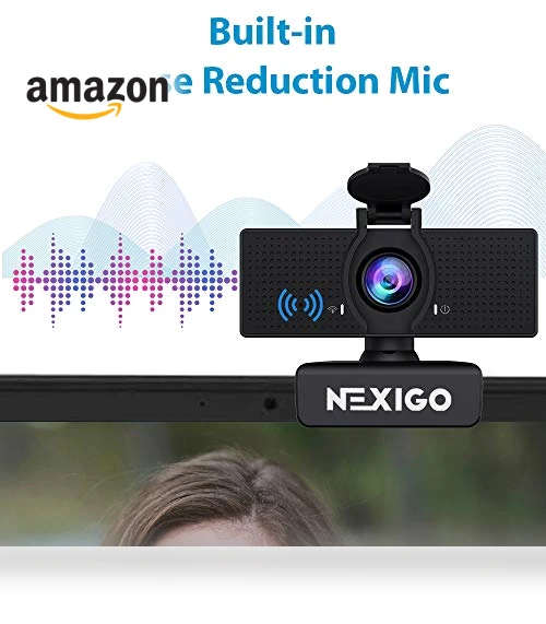 1080P Webcam with Microphone, Adjustable FOV, Zoom & Privacy Cover — Video Cameras, NexiGo