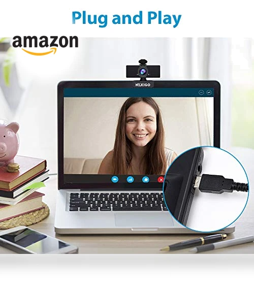 1080P Webcam with Microphone, Adjustable FOV, Zoom & Privacy Cover — Video Cameras, NexiGo