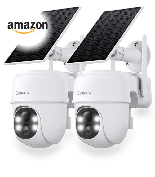 2K Outdoor Security Camera with Solar Power, 360° Viewing, Human Detection — Smart Home Security, cinnado