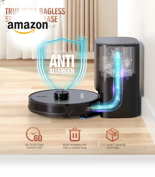 3-in-1 Robot Vacuum and Mop Combo with Self Emptying Station — Smart Cleaning Robots, Loorow