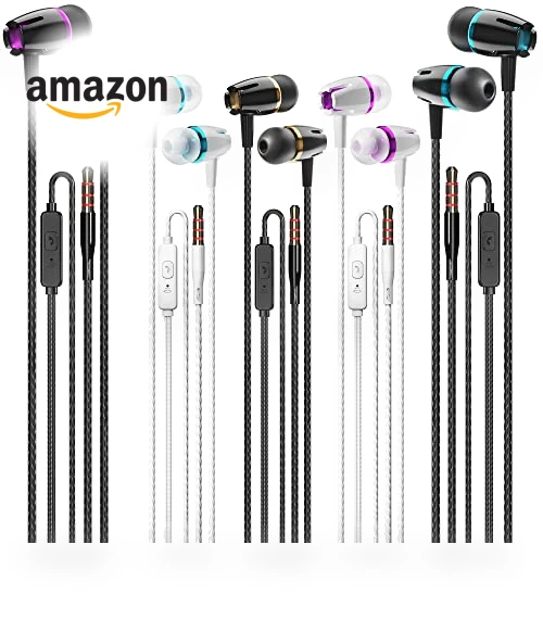 3 Pack Wired In-Ear Headphones with Microphone for iOS and Android — In-Ear Headphones, Kirababy