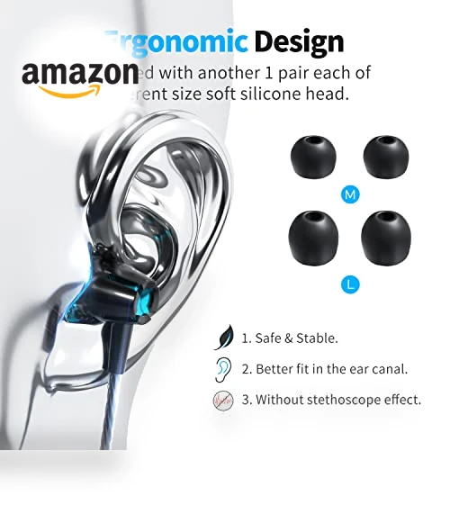 3 Pack Wired In-Ear Headphones with Microphone for iOS and Android — In-Ear Headphones, Kirababy