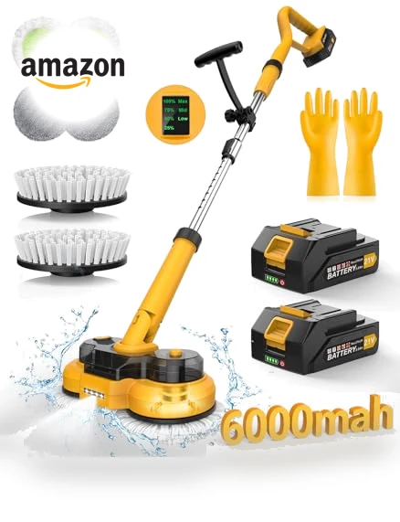 6000mAh Battery Electric Mop with Smart Display and LED Light — Cordless Vacuums & Sweepers, qimedo