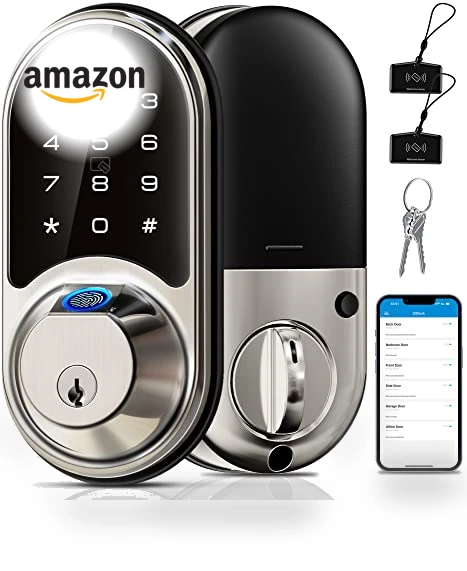 7-in-1 Smart Door Lock with Fingerprint, App Control, and Keypad — Keyless Entry, Veise