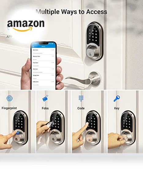 7-in-1 Smart Door Lock with Fingerprint, App Control, and Keypad — Keyless Entry, Veise