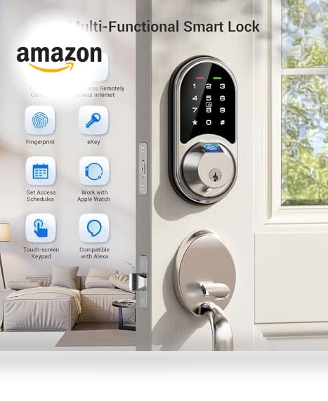 7-in-1 Smart Door Lock with Fingerprint, App Control, and Keypad — Keyless Entry, Veise