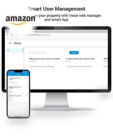 7-in-1 Smart Door Lock with Fingerprint, App Control, and Keypad — Keyless Entry, Veise