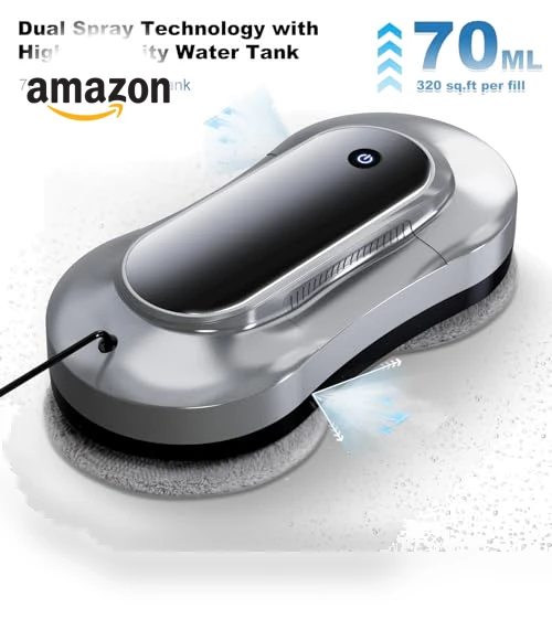 AI Window Cleaning Robot with Auto Water Spray & Remote Control — Smart Cleaning Robots, eTRY