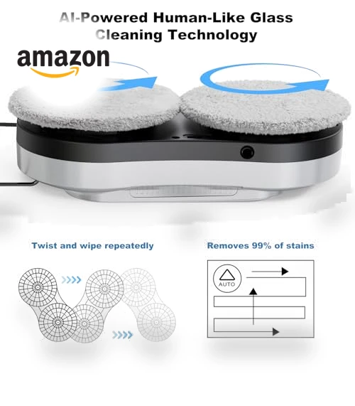 AI Window Cleaning Robot with Auto Water Spray & Remote Control — Smart Cleaning Robots, eTRY