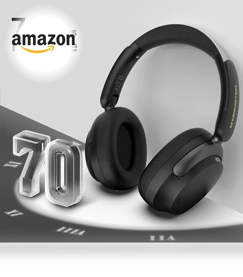 ANC Active Noise Canceling Over Ear Wireless Headphones — In-Ear Headphones, MONSTER