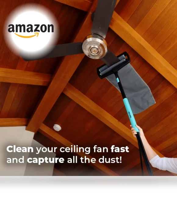 Ceiling Fan Cleaner with Washable Microfiber Duster Bag — Dusting Tools, Blade Butler