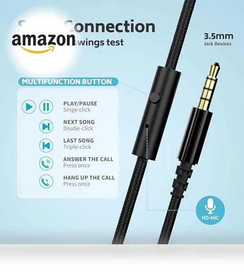 Classroom Headphones Bulk 10 Pack - Kids Wired Headphones with Microphone — In-Ear Headphones, AILIHEN