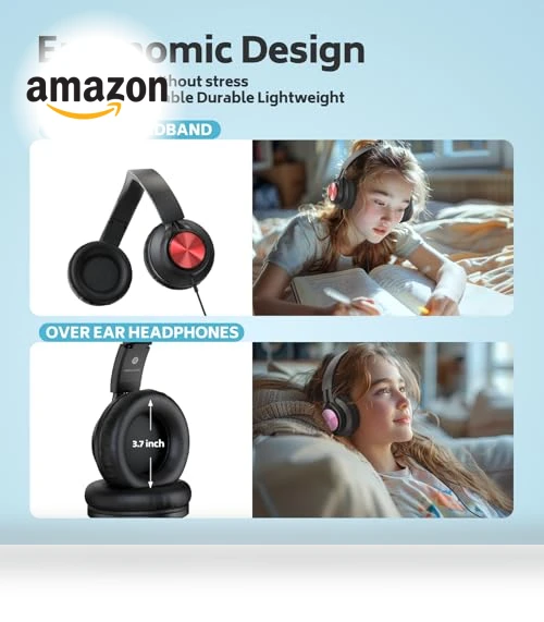 Classroom Headphones Bulk 10 Pack - Kids Wired Headphones with Microphone — In-Ear Headphones, AILIHEN