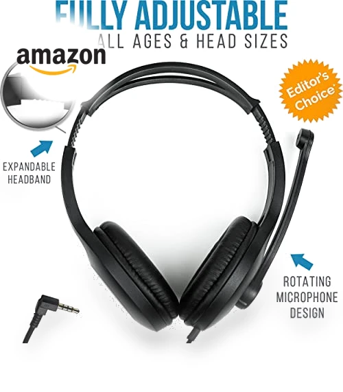 Classroom Headphones With Microphone (10 Pack) - Durable On-Ear Design for Students — In-Ear Headphones, Barks