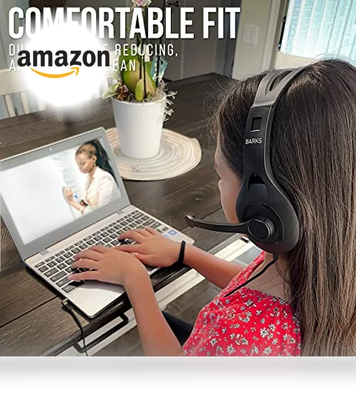 Classroom Headphones With Microphone (10 Pack) - Durable On-Ear Design for Students — In-Ear Headphones, Barks