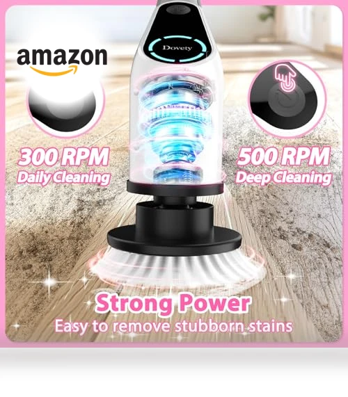 Cordless Electric Spin Scrubber with 8 Replaceable Brush Heads — Brushes, Dovety