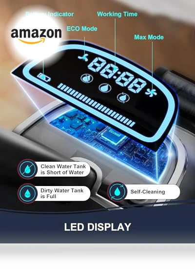 Cordless Wet Dry Vacuum Cleaner with Self-Cleaning, LCD Display, Voice Prompt — Vacuums, Stealth