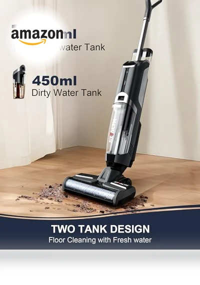 Cordless Wet Dry Vacuum Cleaner with Self-Cleaning, LCD Display, Voice Prompt — Vacuums, Stealth