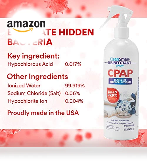 CPAP Disinfectant Spray, Kills 99.9% of Bacteria and Viruses, No Residue — CPAP Accessories, CleanSmart