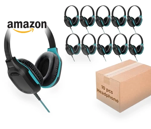 DropTech On-Ear Wired Headphones for Kids - 10 Pack — In-Ear Headphones, Gumdrop Cases