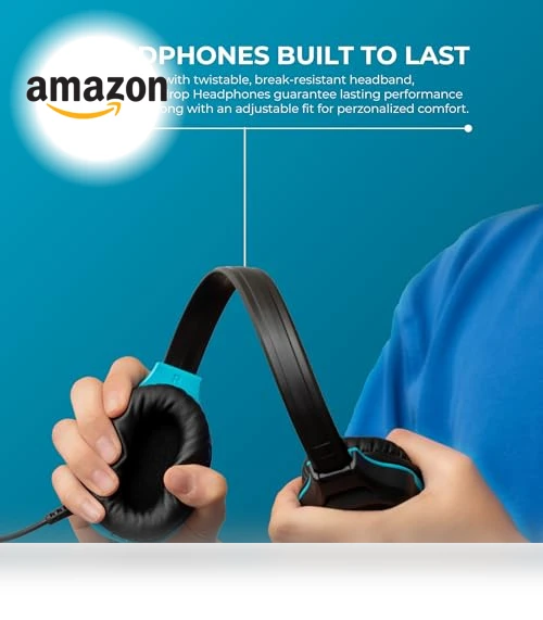 DropTech On-Ear Wired Headphones for Kids - 10 Pack — In-Ear Headphones, Gumdrop Cases