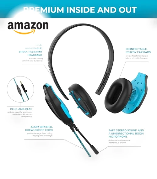 DropTech On-Ear Wired Headphones for Kids - 10 Pack — In-Ear Headphones, Gumdrop Cases