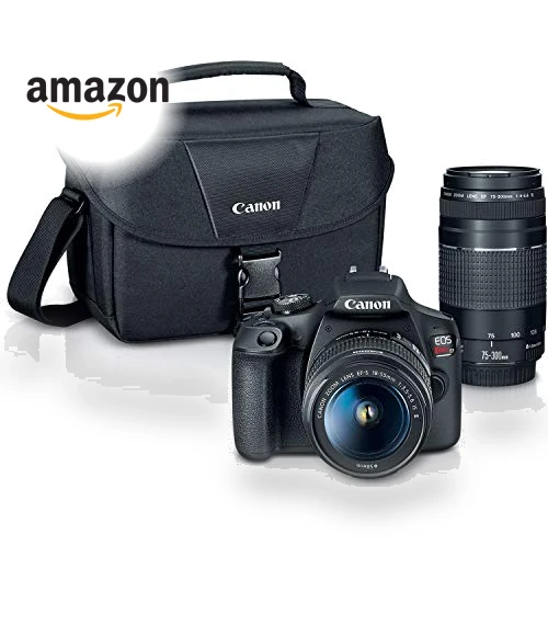 DSLR Camera with 2 Lens Kit, 24.1MP, Wi-Fi, NFC — Remote Controls, Canon