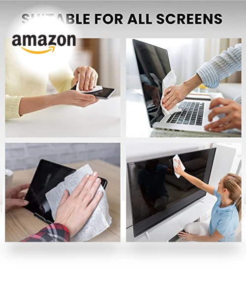 Electronic Screen Cleaner Wipes [2 Pack x40] with Microfiber Cloth — Display Shields, EVEO