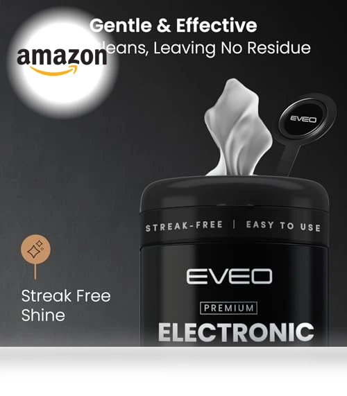 Electronic Screen Cleaner Wipes [2 Pack x40] with Microfiber Cloth — Display Shields, EVEO